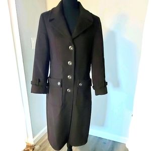 Calvin Klein Brown Wool Button-up long coat - 8